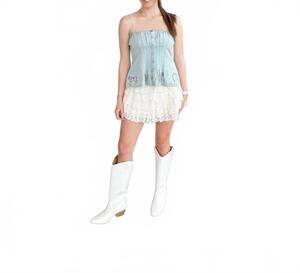 NEW VERY J boho lace skort in ivory